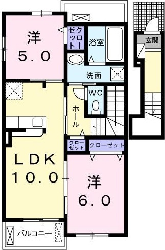 レジデンス木屋瀬Ｂの間取り
