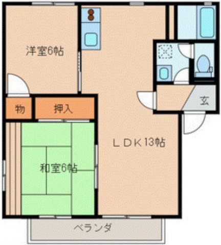フラワーガーデン津福【10,000円キャッシュバック対象物件】の間取り|間取り図です