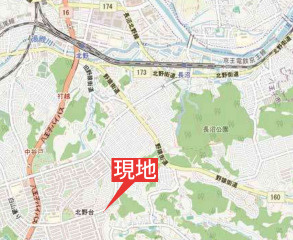 『八王子市新築戸建て』八王子市北野台2-2-1【仲介手数料無料】　３４期の地図|～仲介手数料無料☆八王子ひなた不動産～八王子市北野台　新築戸建て