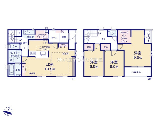 『八王子市新築戸建て』八王子市めじろ台3-5-1【仲介手数料無料】の間取り|～仲介手数料無料☆八王子ひなた不動産～八王子市めじろ台　新築戸建て