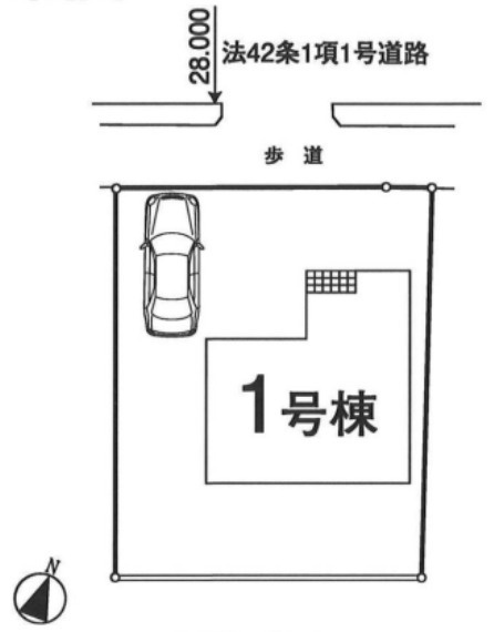 『八王子市新築戸建て』八王子市下柚木2-9-12【仲介手数料無料】　１期の区画図|～仲介手数料無料☆八王子ひなた不動産～八王子市下柚木　新築戸建て