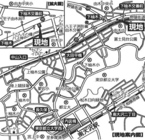 『八王子市新築戸建て』八王子市下柚木2-9-12【仲介手数料無料】　１期の地図|～仲介手数料無料☆八王子ひなた不動産～八王子市下柚木　新築戸建て