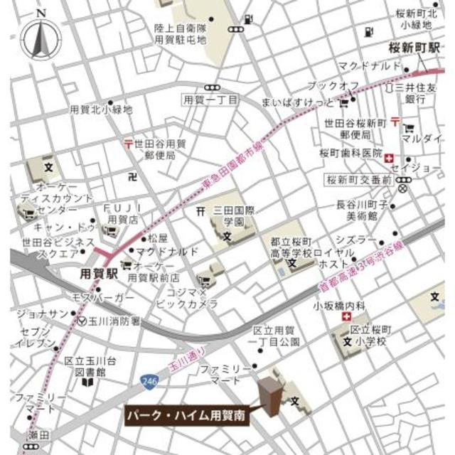 パーク・ハイム用賀南の地図