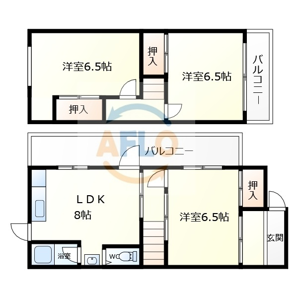 大今里四丁目一戸建ての間取り|大今里四丁目一戸建て　間取り