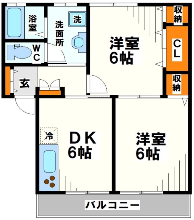 秋山ハイツ鴻巣の間取り