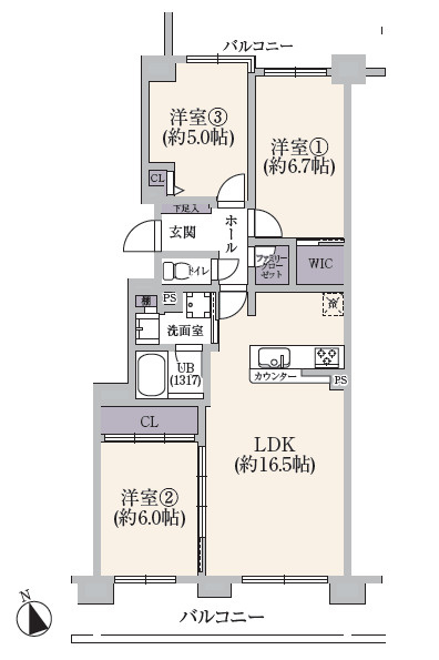 【間取り】 | リベーラガーデンＥ棟（セントラルイースト）☆仲介手数料無料☆