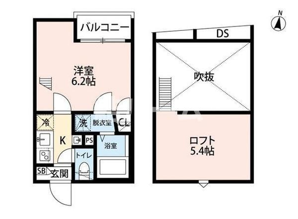 板橋区大谷口１丁目のアパートの間取り