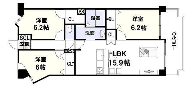 コスモ光善寺の間取り