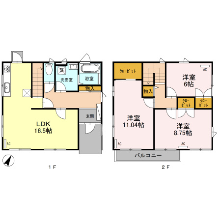 砂新田貸家の間取り