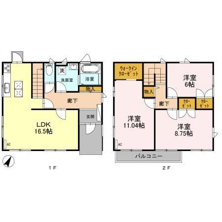 砂新田貸家の間取り