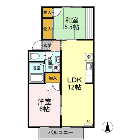 【間取り】 | ルミエール２２　C棟