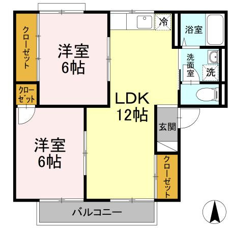 【間取り】 | セジュール土居田　A棟