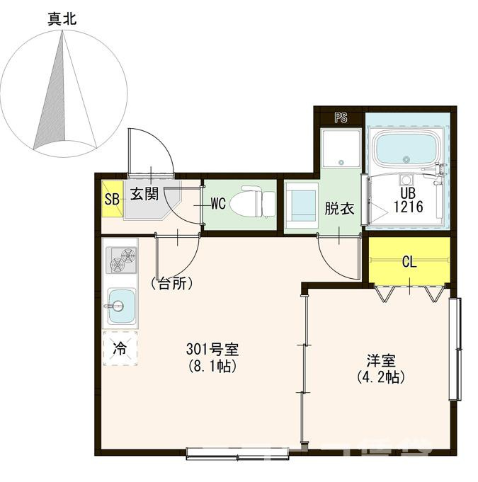 足立区千住関屋町のアパートの間取り