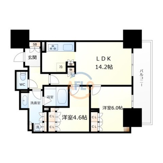 【間取り】 | ローレルタワー堺筋本町　開平小学校区 | ローレルタワー堺筋本町　間取り