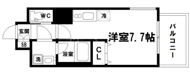 大阪市中央区常盤町２丁目の賃貸マンションの間取り