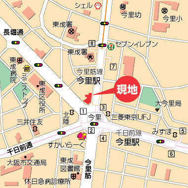 シャリテ今里の地図