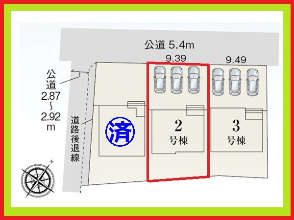 海部郡大治町大字八ツ屋字裏畑の新築一戸建の区画図|◇２号棟◇
