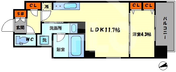LA GRACE FUKUSHIMAⅡの間取り|LA GRACE 福島II（ラグレース福島II）　開放感のある間取り
