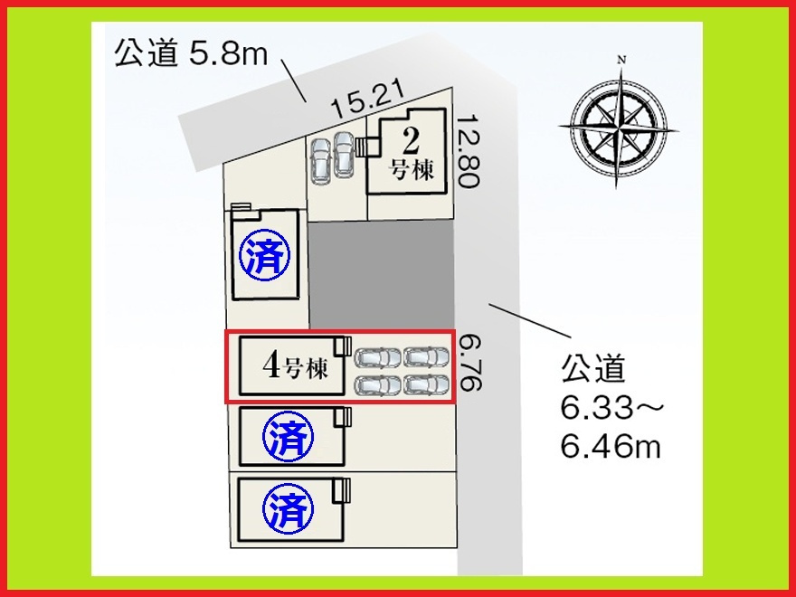 あま市下萱津五反田の新築一戸建の区画図|◇４号棟◇