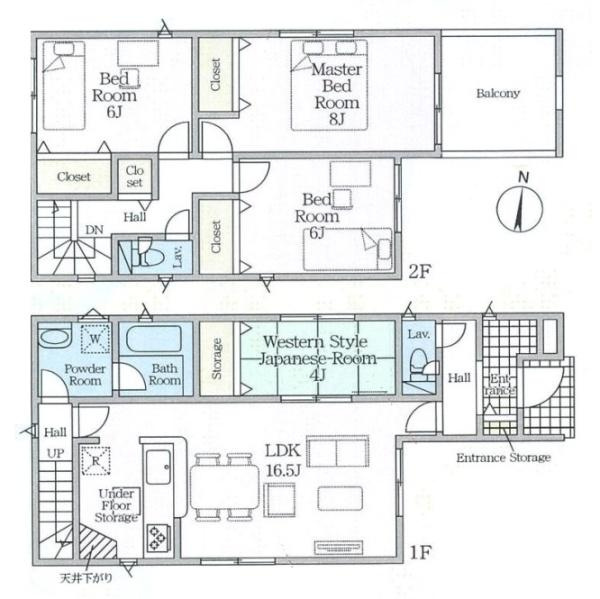 クレイドルガーデン萩原町 ２号棟 ／新築一戸建の間取り