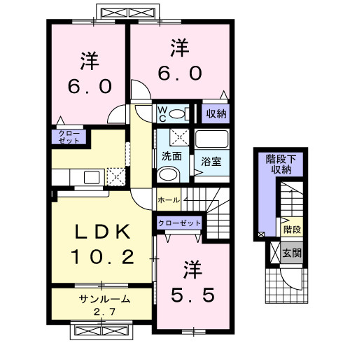 ニューシティ下堀Ⅱの間取り