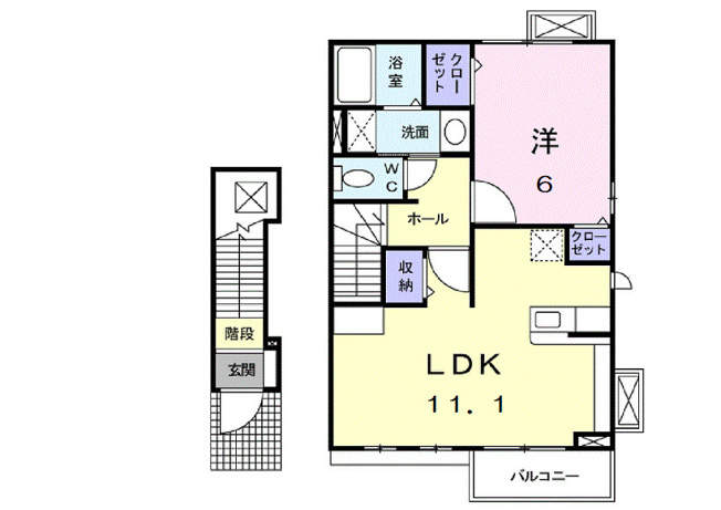 【間取り】 | カ－ロ・アンビエンテ　Ｂ