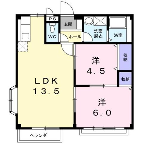 エルディム若月Ｅの間取り