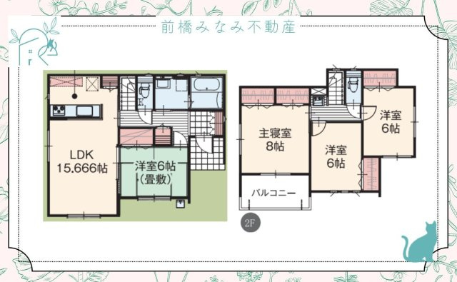 【新築】桐生市相生町５丁目　限定１棟　いろどりアイタウン　新築建売の間取り