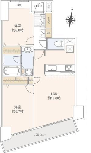 ベルヴィータ小岩の間取り|10階部分・南向きにつきまして日当たり・通風・眺望良好。新規リノベーション施工が完了いたしましたのでいつでも内覧が可能です。安心のアフターサービス保証付きですのでご購入後も安心して暮らせます。