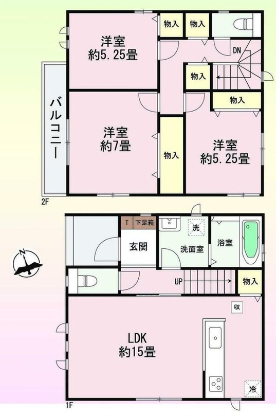 駐車並列2台　長期優良住宅　垂水区東垂水3丁目　新築戸建の間取り