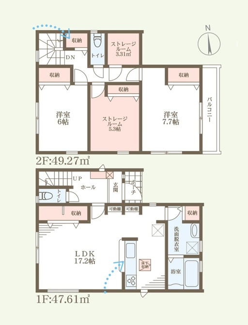 BELS取得物件　魚住町金ケ崎2期　新築2区画　2号棟の間取り