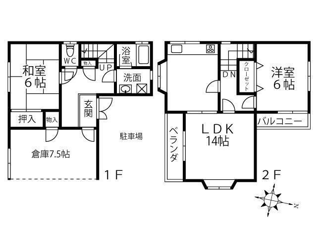 南河内郡太子町大字春日の一戸建ての間取り