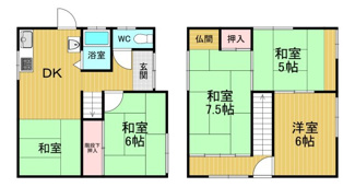 【間取り】 | 和歌山市有本貸家