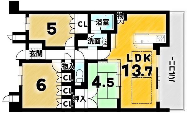 ネバーランド西京極の間取り