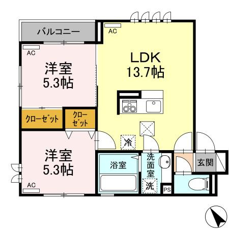 D-style久米川　の間取り