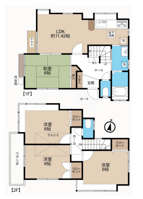 桶川市坂田　中古戸建の間取り|桶川市坂田　中古戸建・4LDK・土地面積115.44m2・建物面積83.22m2
