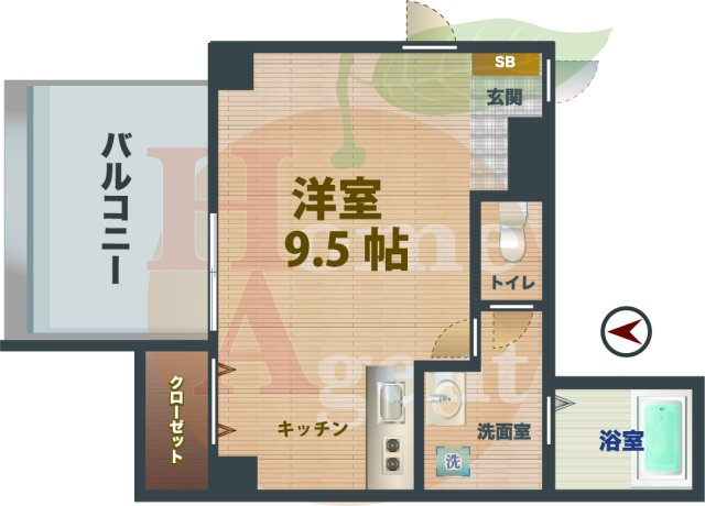 【間取り】 | ステラ落合駅前 | 1Rのお部屋です。