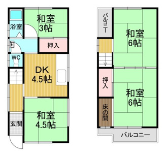 【間取り】 | 堺市東区北野田貸家
