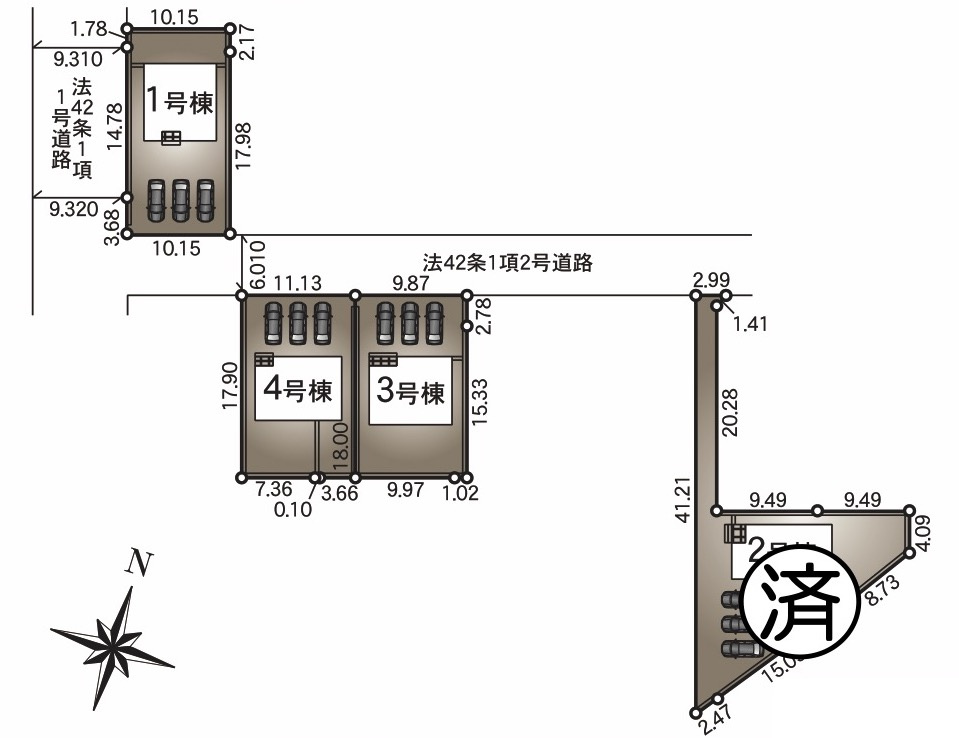 松本市波田第11の区画図