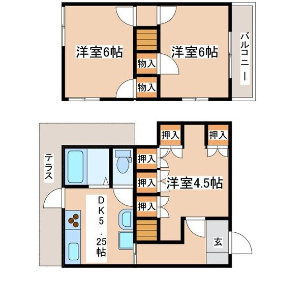 白水戸建の間取り