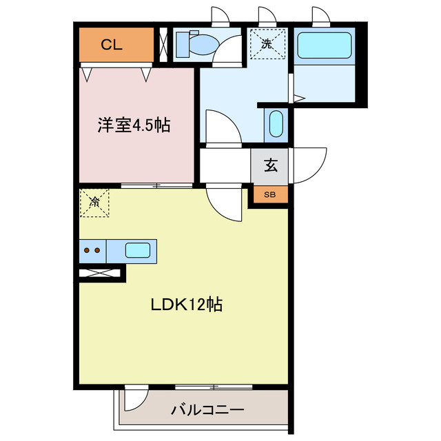 MISTRAL西延末Ⅱの間取り
