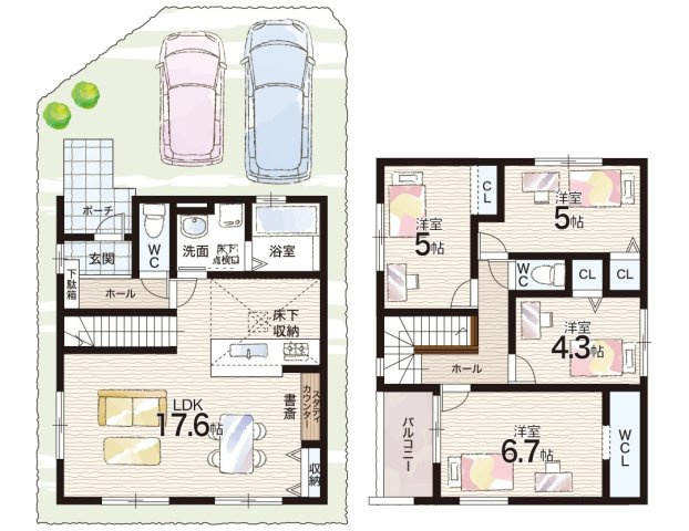 神戸市北区鈴蘭台北町　第2期　新築一戸建ての間取り|1号地