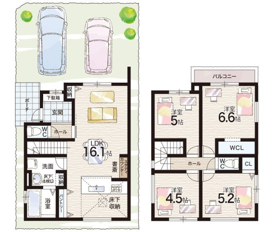 ■神戸市北区鈴蘭台北町　第2期　新築一戸建ての間取り|2号地