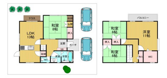 【間取り】 | 紀の川市名手市場貸家