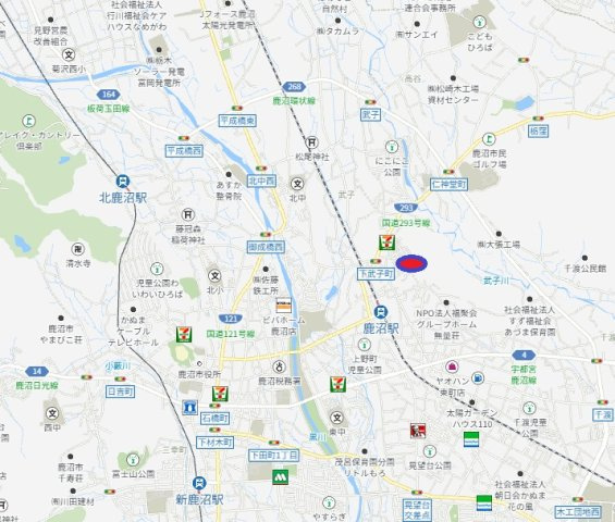 鹿沼市仁神堂町　分譲地　区画⑯　予約済の地図