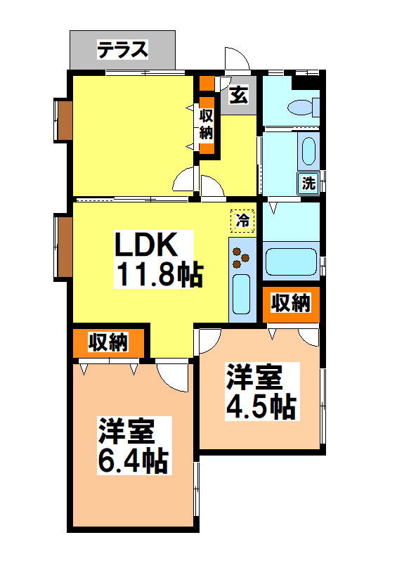 三鷹市野崎３丁目のアパートの間取り
