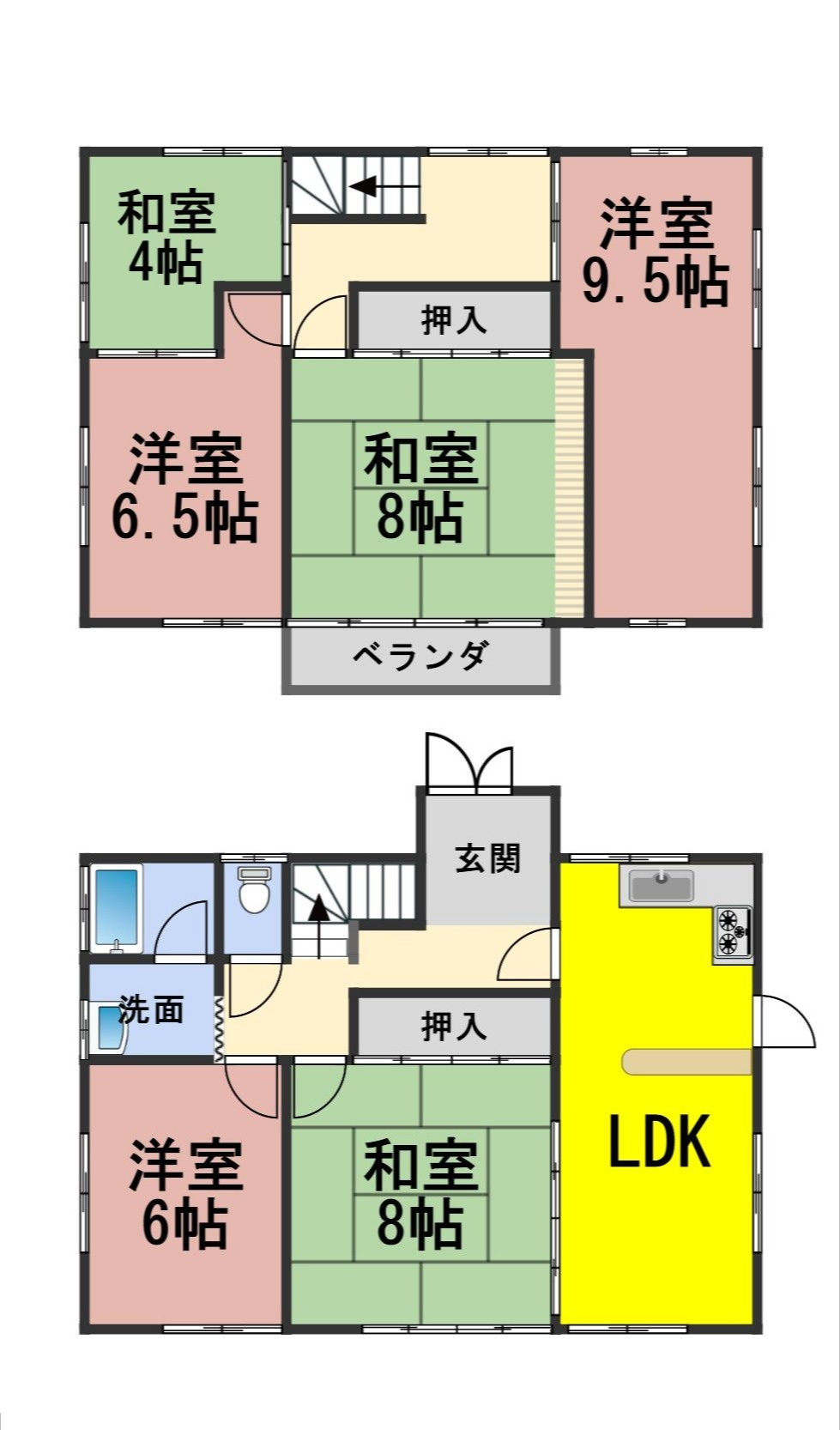 ６７１７１　各務原市那加琴が丘1丁目 中古住宅の間取り
