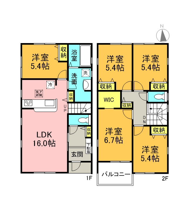碧南市神有町1丁目　新築戸建＜4号棟＞の間取り|5LDK＋WIC
