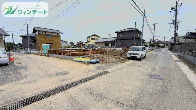 つくば市谷田部第24　新築戸建　2号棟の前面道路含む現地写真|建築の進捗に応じて見学も可能です。現地で暮らしのイメージを膨らませてください。
