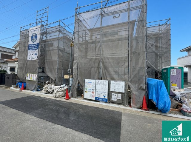 明石市魚住町金ケ崎　第2期　新築一戸建ての外観|周辺は落ち着いた街並みの住宅地！子育てがしやすい住環境です！まだ未完成ですが、現地でしかわからない事もございます。是非一度ご覧ください。
